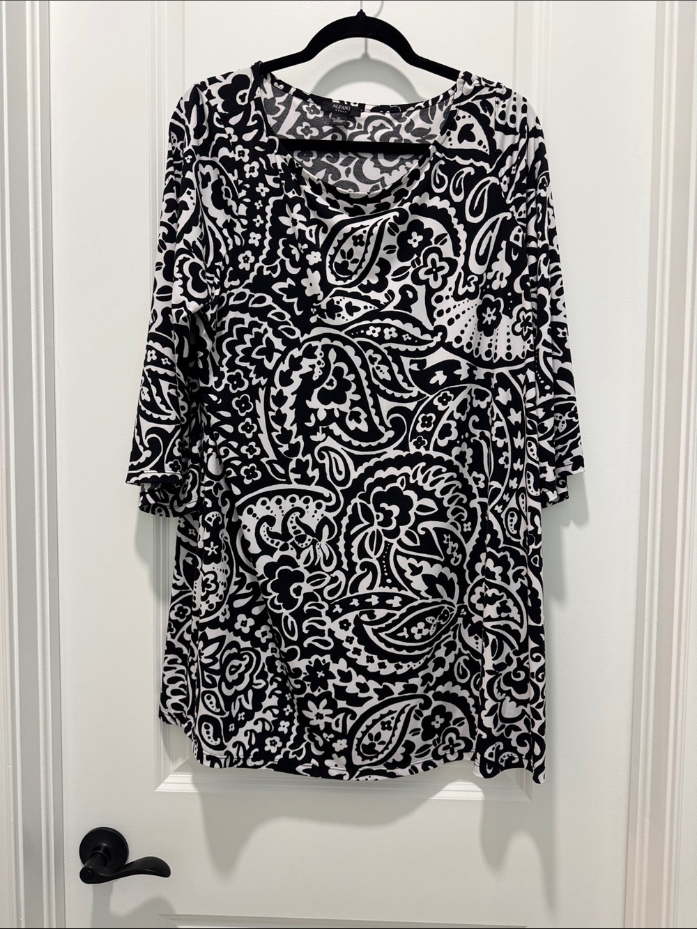 Alfani Black and White Paisley-Print Tunic/mini dress